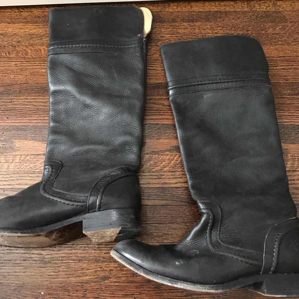 Black Leather Frye boots